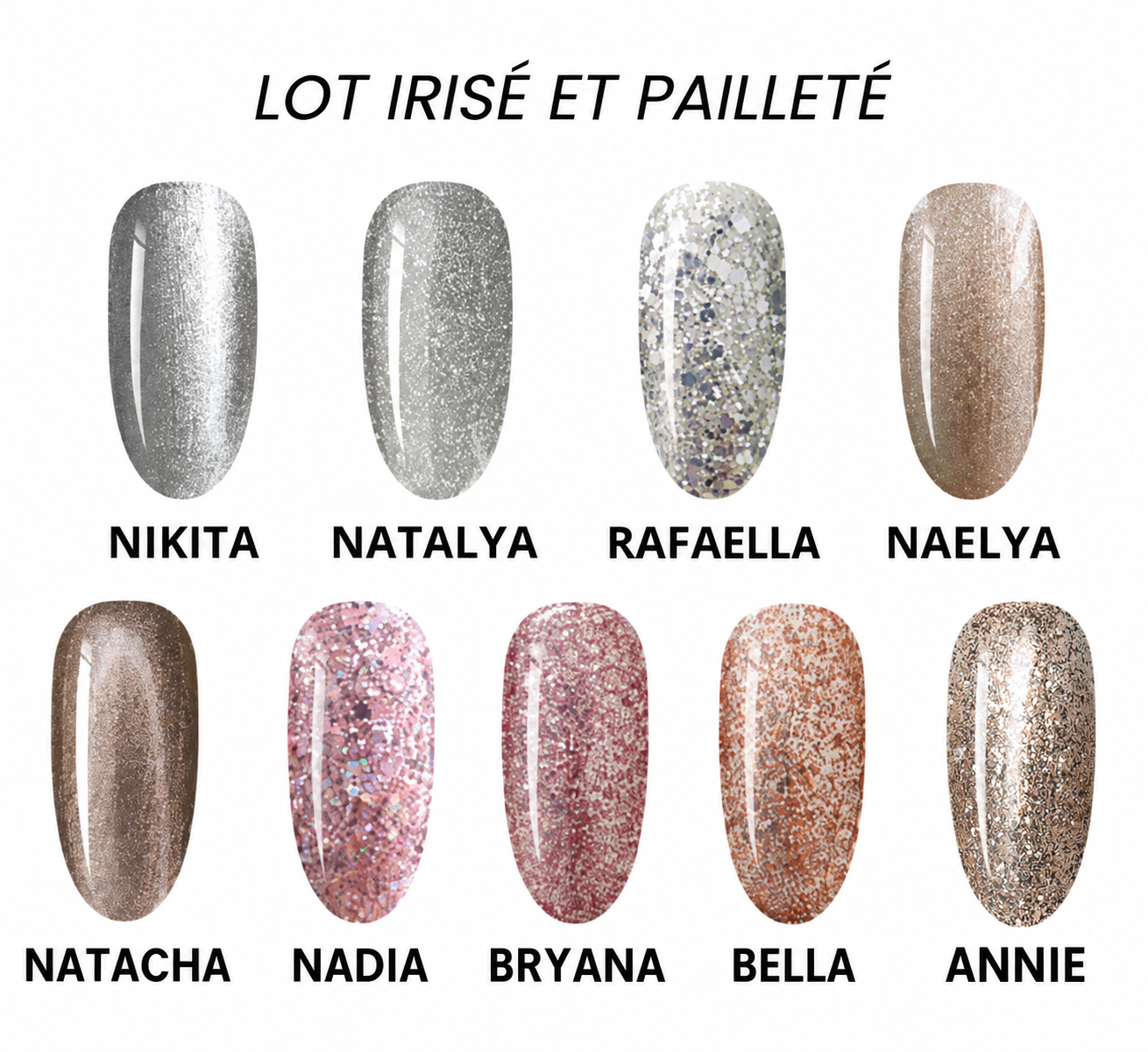 LOT IRISE ET PAILLETE